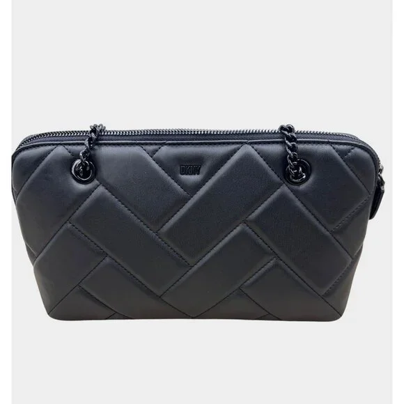 DKNY Bryant Park Quilted Sachet Crossbody BagLeather Chain Strap MSRP $198